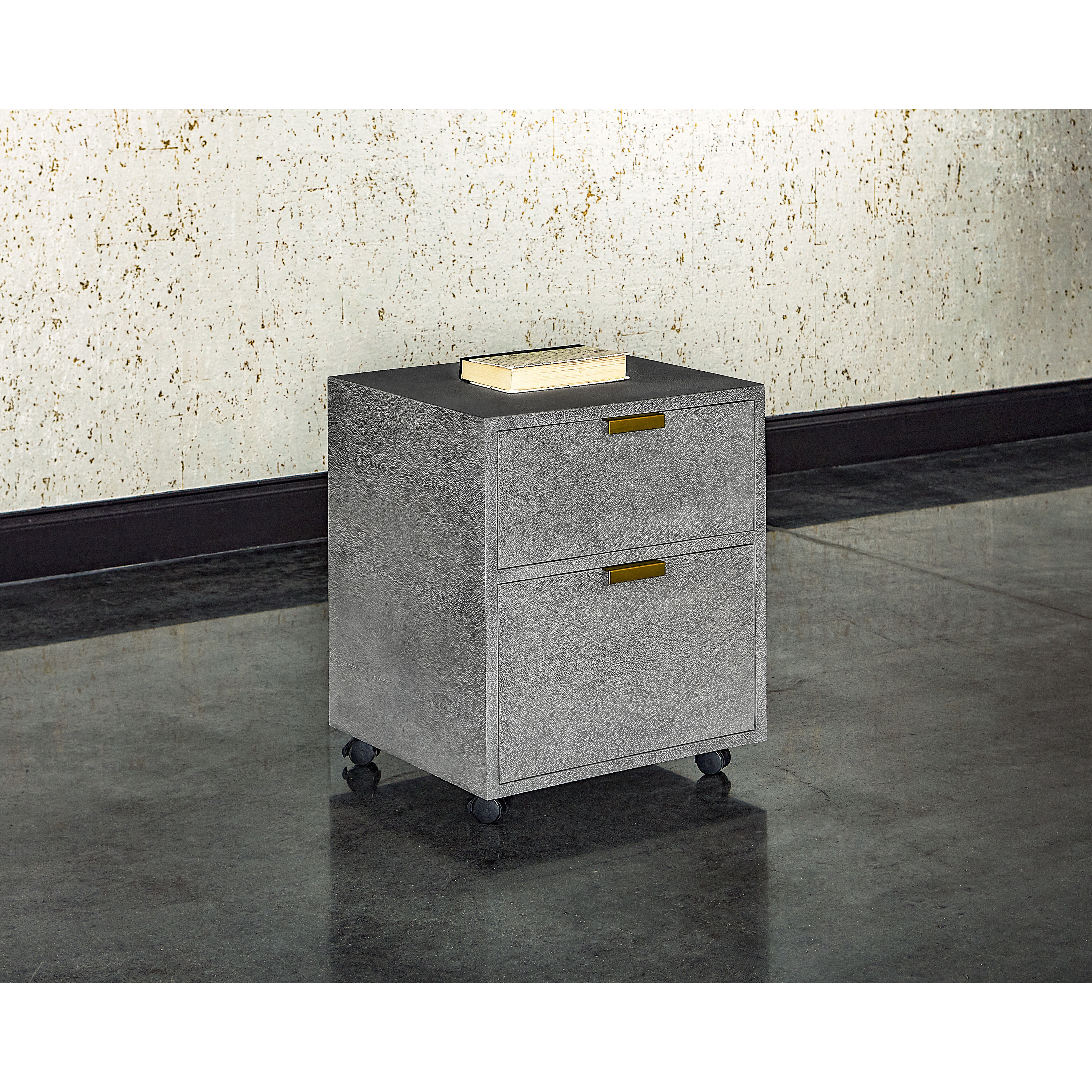 Jiro Grey Shagreen File Cabinet
